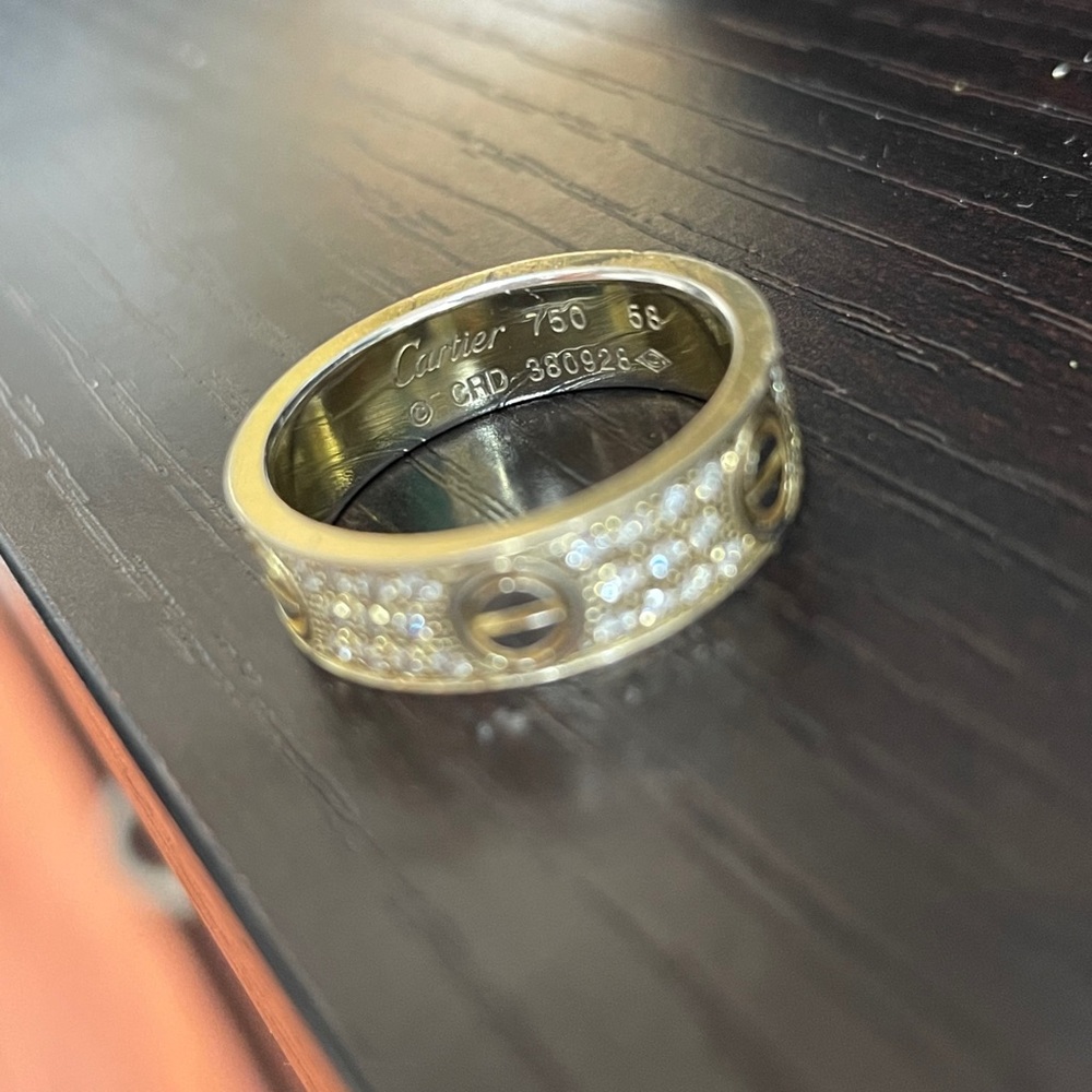 Cartier diamond paved wedding band